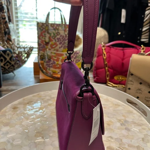 Coach Soft Tabby Shoulder, Crossbody Deep Plum So Beautiful! - Picture 3 of 12
